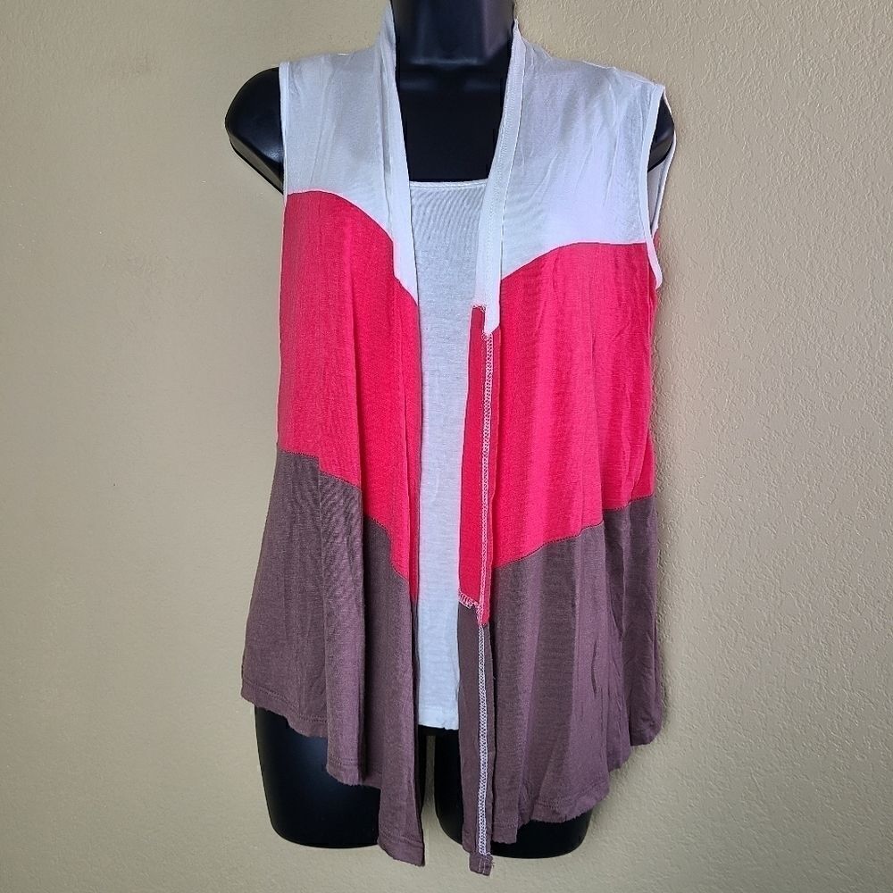 Lavish Color Block Cardigan Top